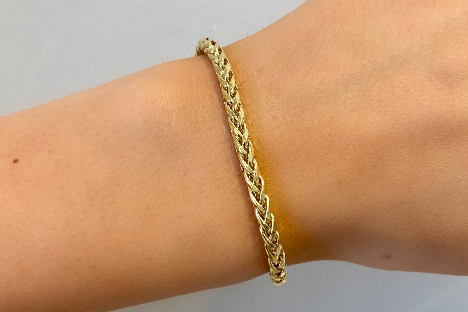 Gents Yellow Gold Diamond Cut Rope Bracelet | Lee Michaels Fine Jewelry